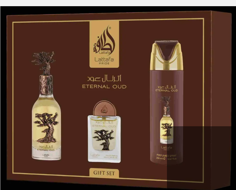Profumo Arabo Lattafa Pride Eternal Oud - Cofanetto Regalo 3 Pezzi (EDP 100ml + 20ml + Deodorante)