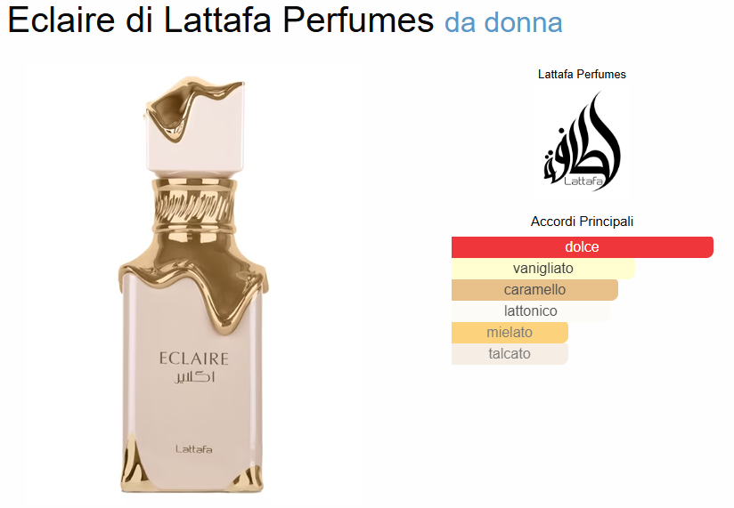 Profumo Arabo Lattafa Eclaire Eau de Parfum Unisex 100 ml