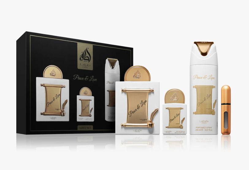 Profumo Arabo Lattafa Pride Peace & Love - Set Regalo (EDP 100ml + EDP 20ml + Deodorante 200ml)