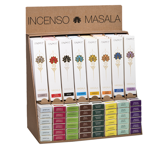KIT DEGUSTAZIONE - INCENSO MASALA “ANIMA” 16 BUSTINE TOTALE 32 BASTONCINI - 16 AROMi