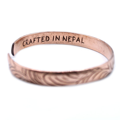 Bracciale Tibetano "Spirale Ancestrale" in Rame Puro con Vortici Tribali