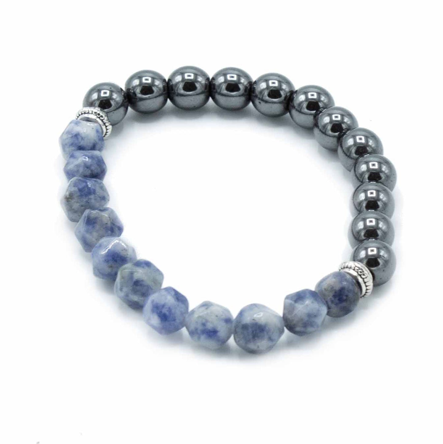 Bracciale "Mente Serena" – Sodalite Sfaccettata con Potere Magnetico
