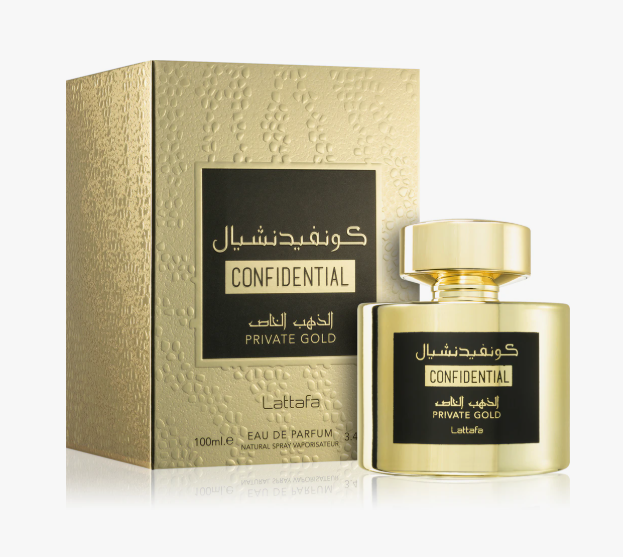 Profumo Arabo Lattafa Confidential Private Gold 100 ml Eau de Parfum unisex