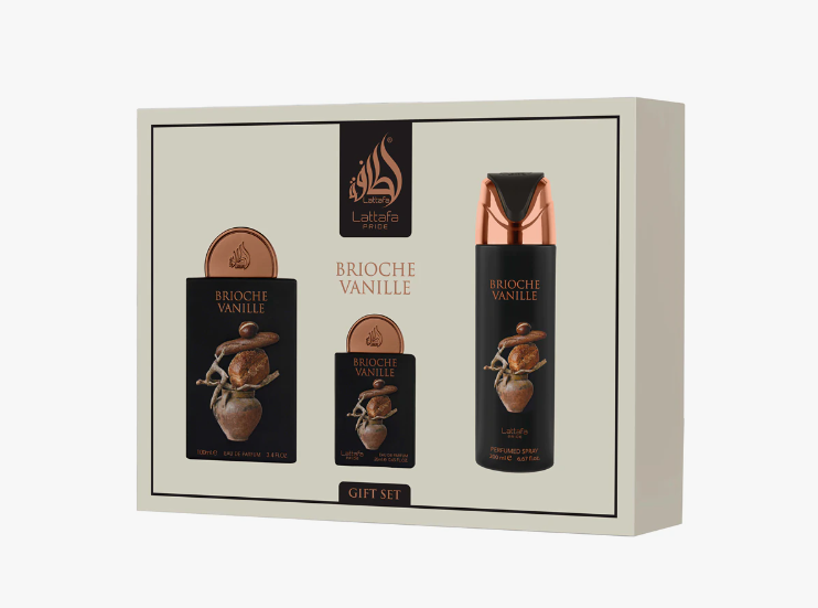 Profumo Arabo Lattafa Pride Brioche Vanille - Cofanetto Regalo 3 Pezzi (EDP 100ml + 20ml + Deodorante)