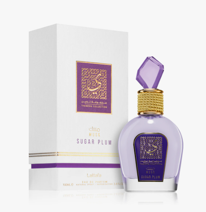 Profumo Arabo Lattafa Thameen Sugar Plum Eau de Parfum da donna 100 ml