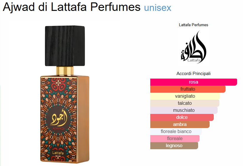 Profumo Arabo Lattafa Ajwad Eau de Parfum Unisex 60 ml