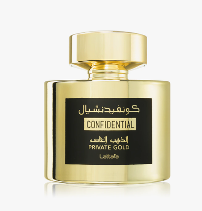 Profumo Arabo Lattafa Confidential Private Gold 100 ml Eau de Parfum unisex