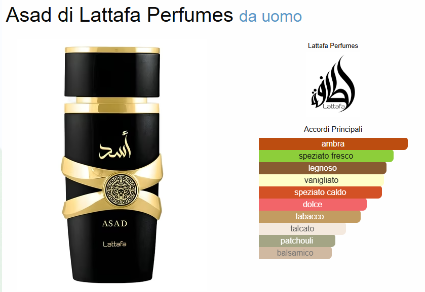 Profumo Arabo Lattafa Asad Nero