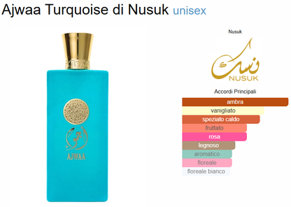 Profumo Arabo Nusuk Ajwaa Turquoise 100 ml Unisex